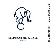 Elephant On A Ball Icon From...
