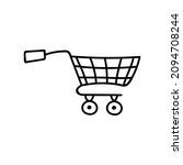 single hand drawn shopping cart.... | Shutterstock .eps vector #2094708244