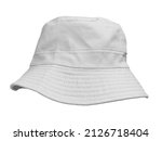 White bucket hat isolated on...