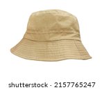 Brown bucket hat isolated on...