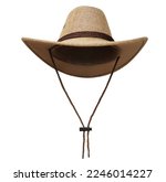 A brown cowboy hat isolated on...