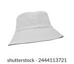 White bucket hat isolated on a...