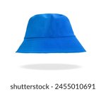 Blue bucket hat isolated on a...