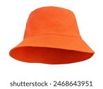 Orange bucket hat isolated on...