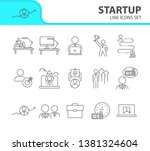startup line icon set. rocket ... | Shutterstock .eps vector #1381324604
