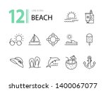 beach line icon set. yacht ... | Shutterstock .eps vector #1400067077