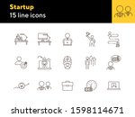 startup line icon set. rocket ... | Shutterstock .eps vector #1598114671