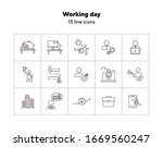 working day line icon set. city ... | Shutterstock .eps vector #1669560247