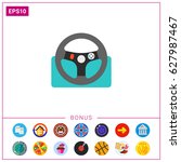 game steering wheel vector icon | Shutterstock .eps vector #627987467