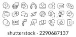 Speech buuble, dialogue, chat, communication thin line icons.  For website marketing design, logo, app, template, ui, etc. Vector illustration.