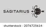 sagittarius zodiac sign on gray ... | Shutterstock .eps vector #2076725614