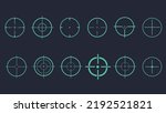 Collection of target icons. Sniper scope or crosshair vector collection.