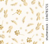 Golden Christmas Pattern With...