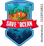 vector emblem with ocean... | Shutterstock .eps vector #2133910821