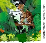 vector jaguar  leopard in... | Shutterstock .eps vector #506078704