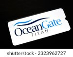 Small photo of Closeup of the OceanGate TITAN logo stock image. It is an undersea exploration company that provides crewed submersibles for tourism, industry, research, exploration: Dhaka, Bangladesh- June 27, 2023