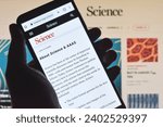 Small photo of The Webpage of Science and AAAS on a smartphone screen. Science is a peer-reviewed academic publication that covers research in all scientific fields: Dhaka, Bangladesh- April 30, 2023