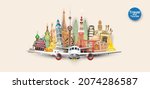 travel and vacation concept... | Shutterstock .eps vector #2074286587