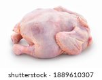 Small photo of Raw defrosted chicken from the shop. Isolated on white background with shadow reflection. With clipping path. With vector path. Raw poultry meat on white bg. Studio shot on reflective underlay.