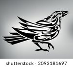 sketch tribal raven tattoo.... | Shutterstock .eps vector #2093181697