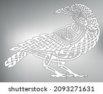 sketch tribal crow tattoo.... | Shutterstock .eps vector #2093271631