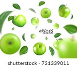 vector falling green apples...