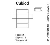 Geometry Net Of Cuboid. 3d...