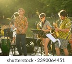 Small photo of Canberra, Australia-18 November 2023: "THIS WAY ORKESTRA," a Canberra band playing Afrobeat + Ska + Jazz + Afro Funk sounds