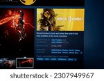 Small photo of Mortal Kombat 11 PC game poster on Steam game store application laptop screen. Mortal Kombat 11 is a 2019 fighting game. Ankara, Turkey - May 23, 2023.
