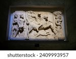 Small photo of Relief of a Thracian Horseman in the Istanbul Archaeological Museums. Istanbul, Turkey - December 23, 2023.