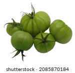 Small photo of Organic Heirloom Green Tomatoes Isolated on White