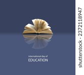 Small photo of International Day of Education concept Illustration.globe shape book. Reading imagination concept for education holiday.