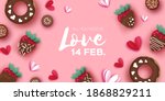 love strawberry and chocolate ... | Shutterstock .eps vector #1868829211