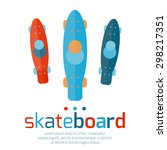 skateboards top view on a white ... | Shutterstock .eps vector #298217351