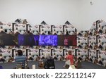 Small photo of Venice, Italy - September 6, 2022: 59th Venice Art Biennale in Venice. Feeling her way by artist Sonja Boyce at the British pavilion