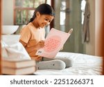 Child or girl reading for home...