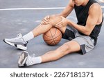Basketball  man and knee in...