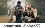 Fitness  group and conversation ...