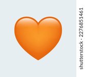 Orange Heart Emoji Isolated On...