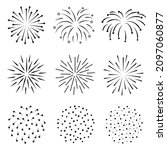 fireworks line icon set.... | Shutterstock .eps vector #2097060877