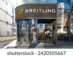 Small photo of Tokyo, Japan. January 9, 2024. Exterior view of the Breitling luxury brand store in the city center