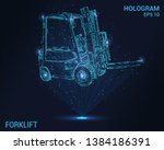 hologram forklift. a... | Shutterstock .eps vector #1384186391