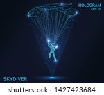 hologram skydiver. holographic... | Shutterstock .eps vector #1427423684