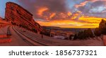 sun rise at red rocks amphitheater in Morrison Colorado