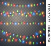 christmas lights. colorful... | Shutterstock .eps vector #1170173881