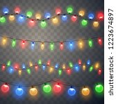 christmas lights. colorful... | Shutterstock .eps vector #1223674897