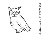 Doodle Owl Sketch. Line Art Owl ...
