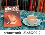 Small photo of Brixham UK. 09-19-23.Agatha Christie's book The ABC murders. A murder mystery story.