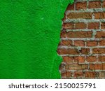 Old Cracked Brick Wall With...
