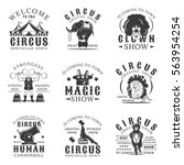 Circus Set Of Vector Vintage...